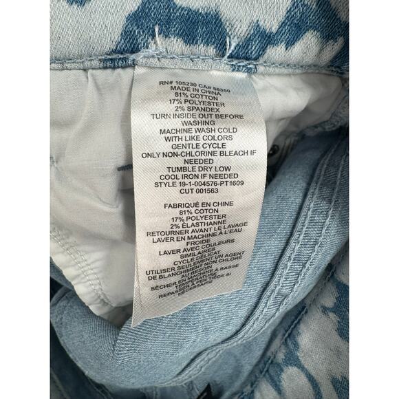 Current Elliott High Waist Stiletto Jeans Womens 27 Blue Inky Leopard - Picture 7 of 9